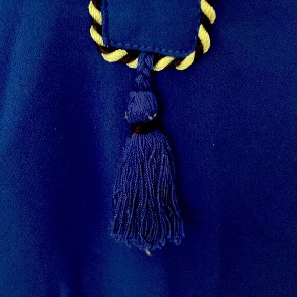 J. CREW Indigo Blue Tassel Oversized Trim Top - Size 0 - Runs Big- Fits XS, S, M - Picture 4 of 8